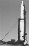 Р-16 на стартовой площадке. Фотография 1960 года